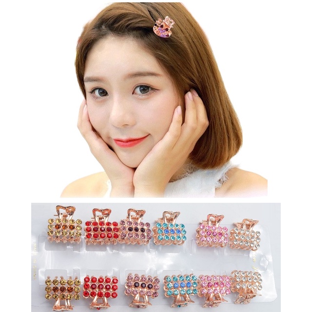 Jedai Logam 2.5cm ala Korea Wanita Dewasa Permata Mutiara Warna Gold Jepit Rambut Alloy Jepitan Poni Elegan Hair Claw Clips