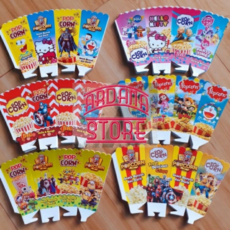 

kertas popcorn 100 lembar + plastik || kotak popcorn || bungkus popcorn uk 12×6