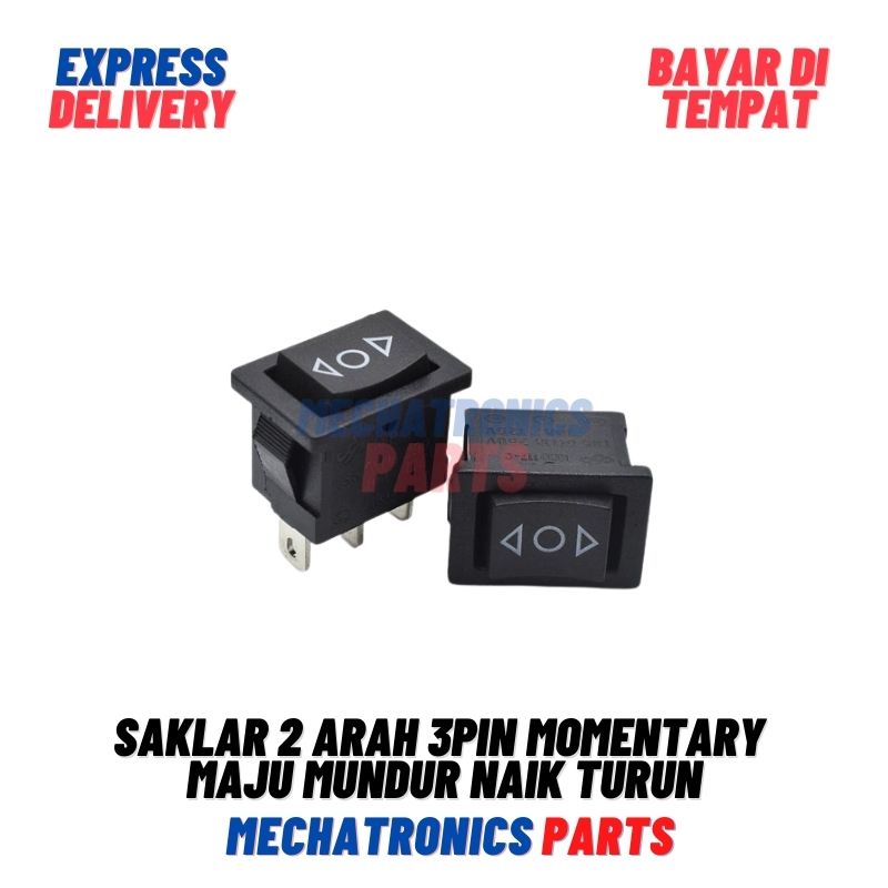 Saklar 2 Arah 3Pin Momentary Maju Mundur Naik Turun