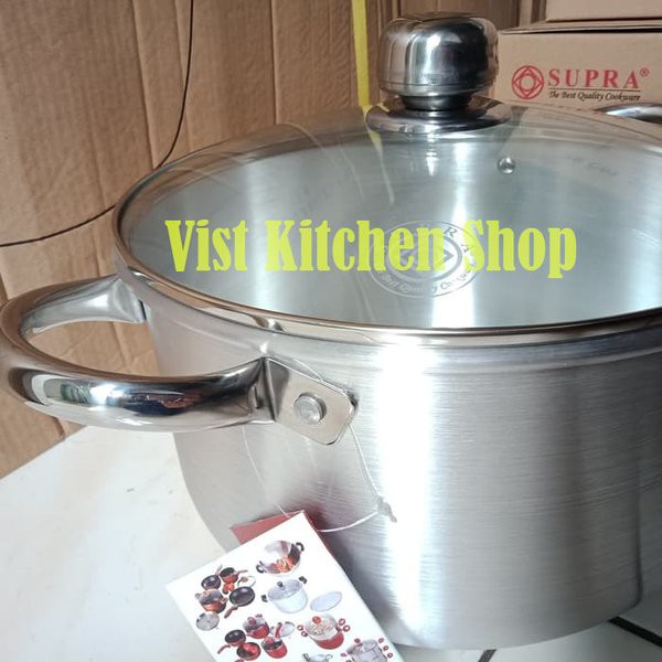 Supra soup pot panci sop + Glass lid 28cm / Supra soup pot panci sop + Stainless lid 28cm