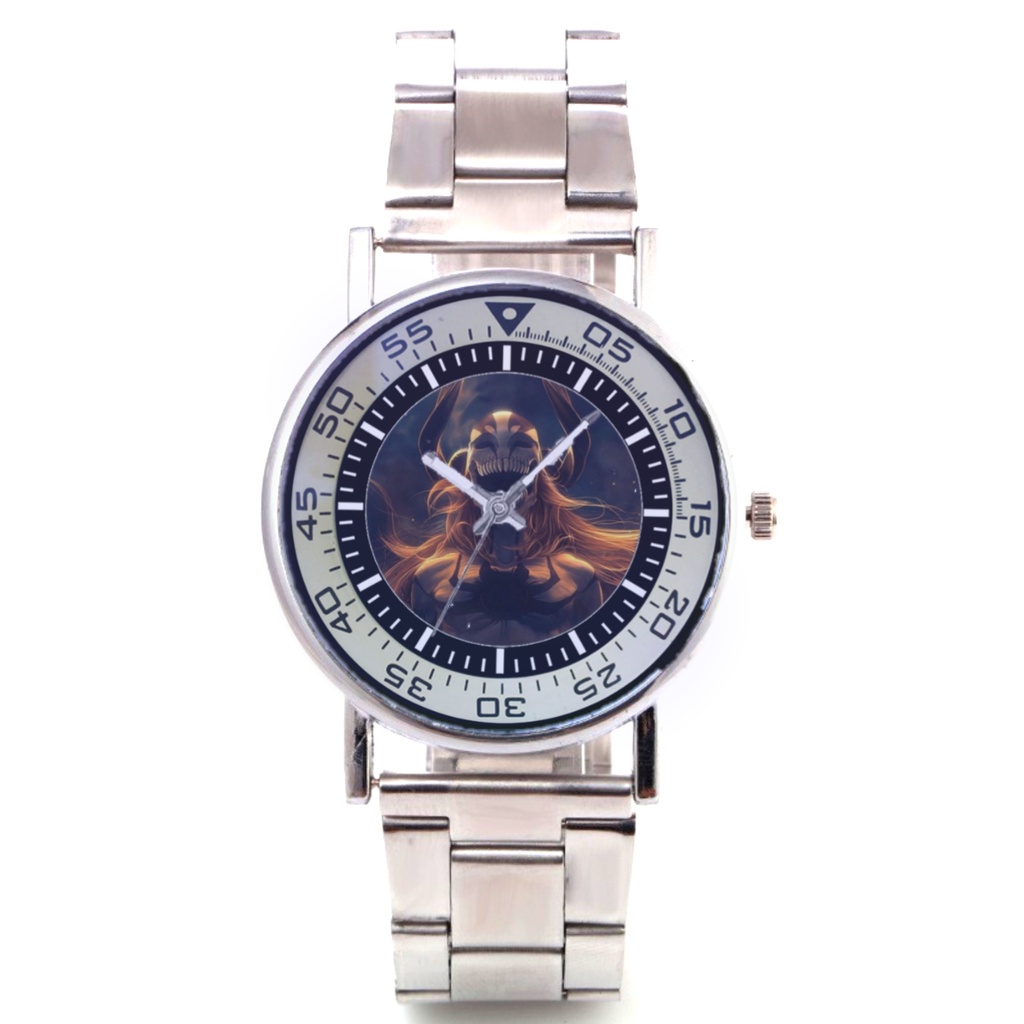 Jam Tangan Stainless Steel ANIME BLEACH ICHIGO KUROSAKI  Custom Keren Terbaru Besi Rantai Murah Meri