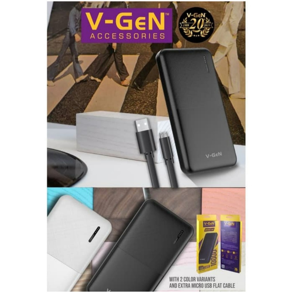 KHANZAACC POWERBANK VGEN Rescue V10K20 10000 mAh 2 Output 2.4A Slim Design