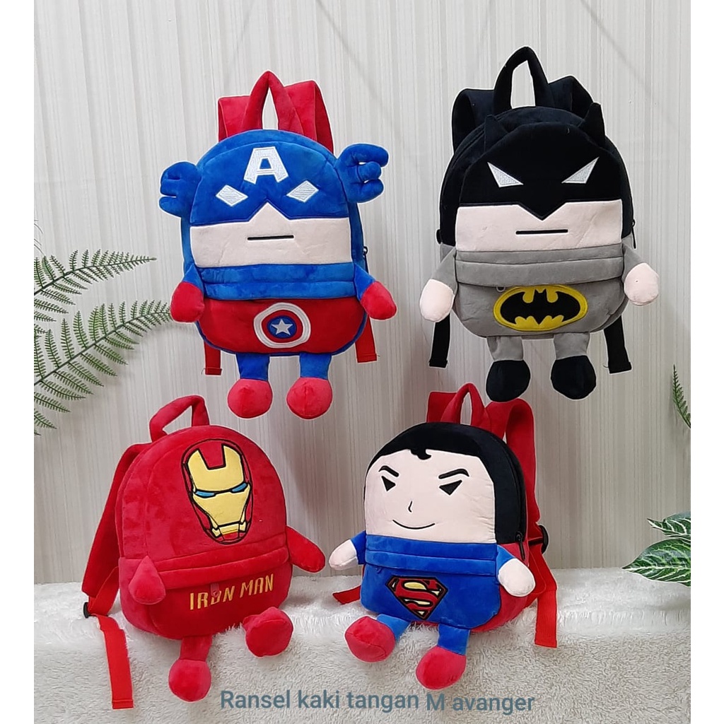 Tas Ransel Anak Cowok Avanger Batman Kapten Superman Spiderman ironman/Backpack Anak Paud/Kado Tas Anak/Tas Lucu