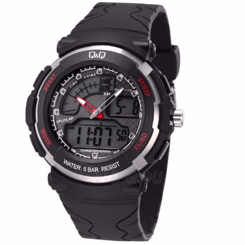 Q&Q QQ Analog Digital Jam Tangan Pria Hitam M012J002Y Original