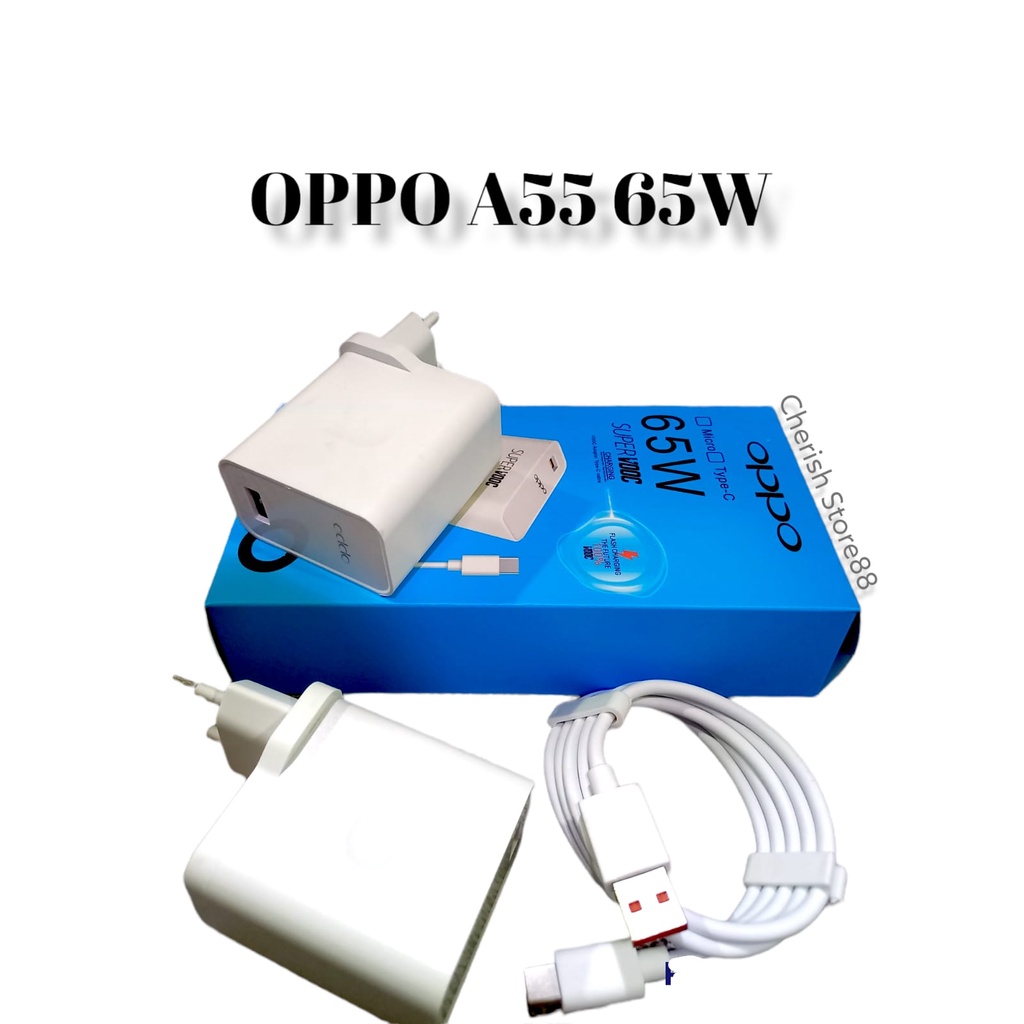 CHARGER OPPO A55 VOOC 65W TRAVEL CHARGE HANDPHONE CASAN HP FAST CHARGING