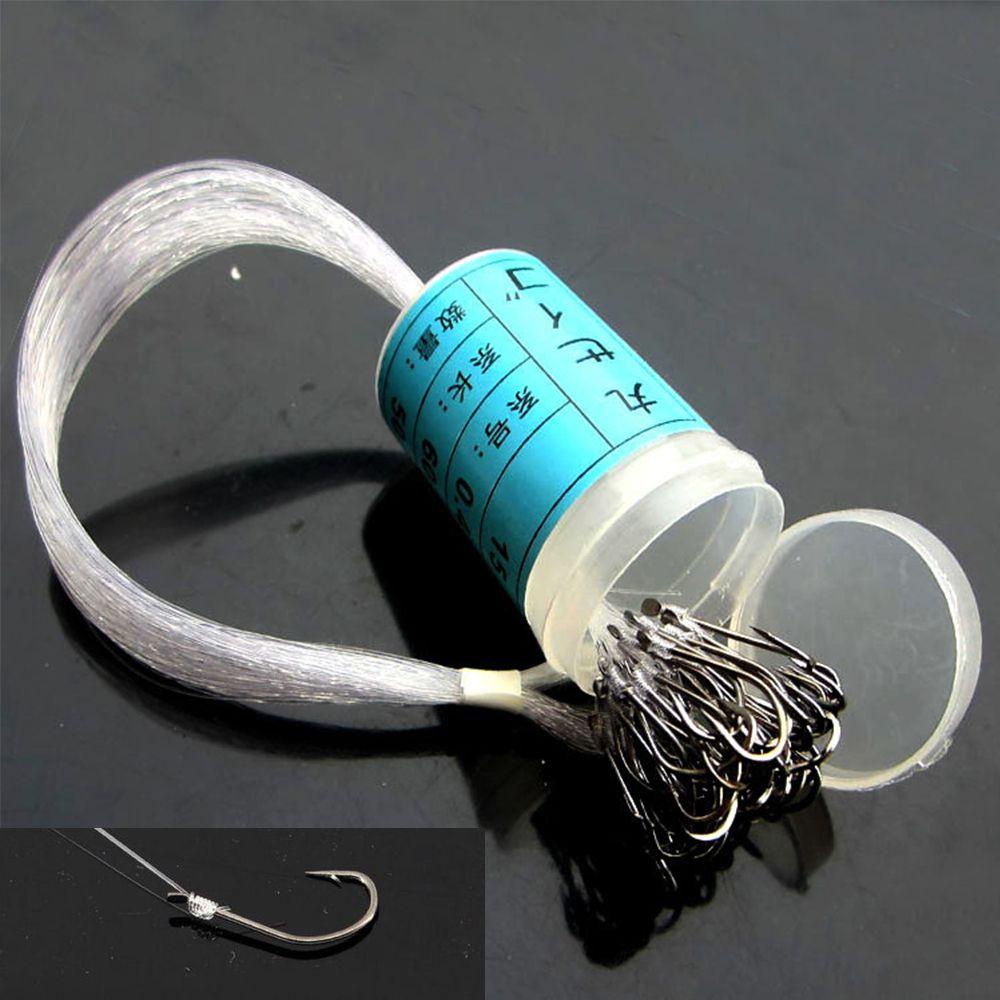 Nanas 50 /40 /30/25PCS Pengait Pancing Dengan Garis Carp Tied Bait Roll Feeder Carbon Steel