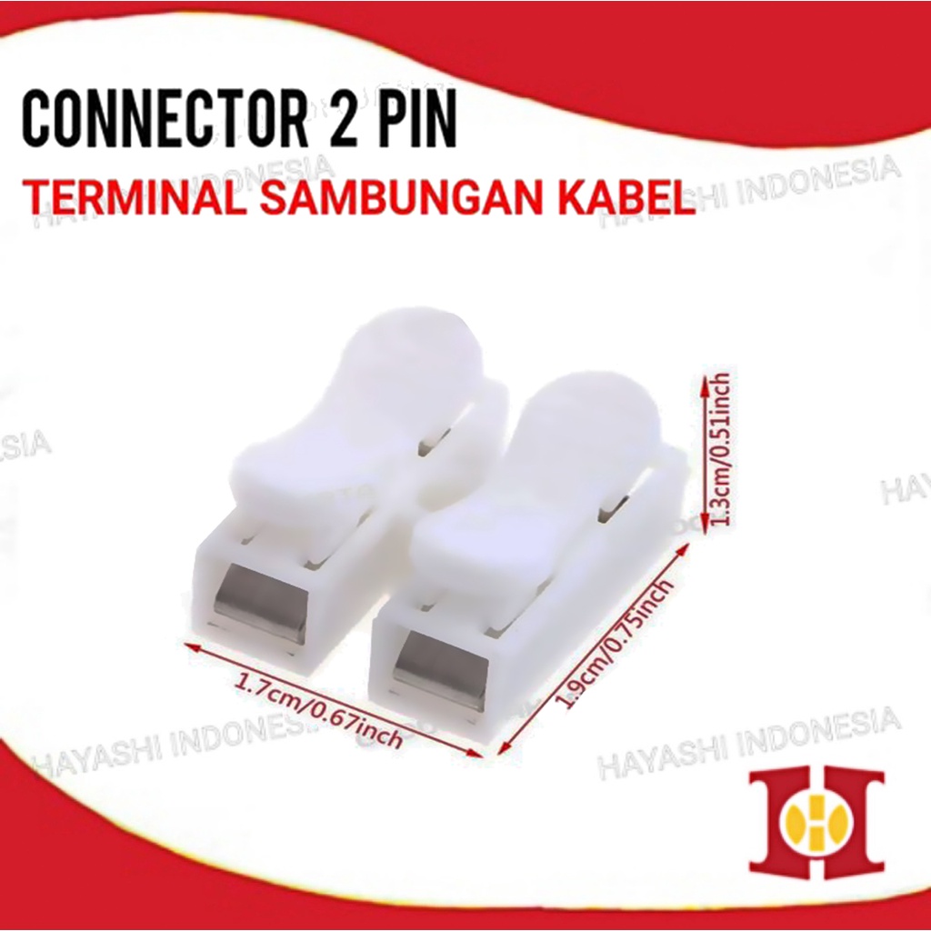 Terminal Sambungan Kabel 2 Jalur Quick Connect Wire 2 Pin CH2 - 10pc
