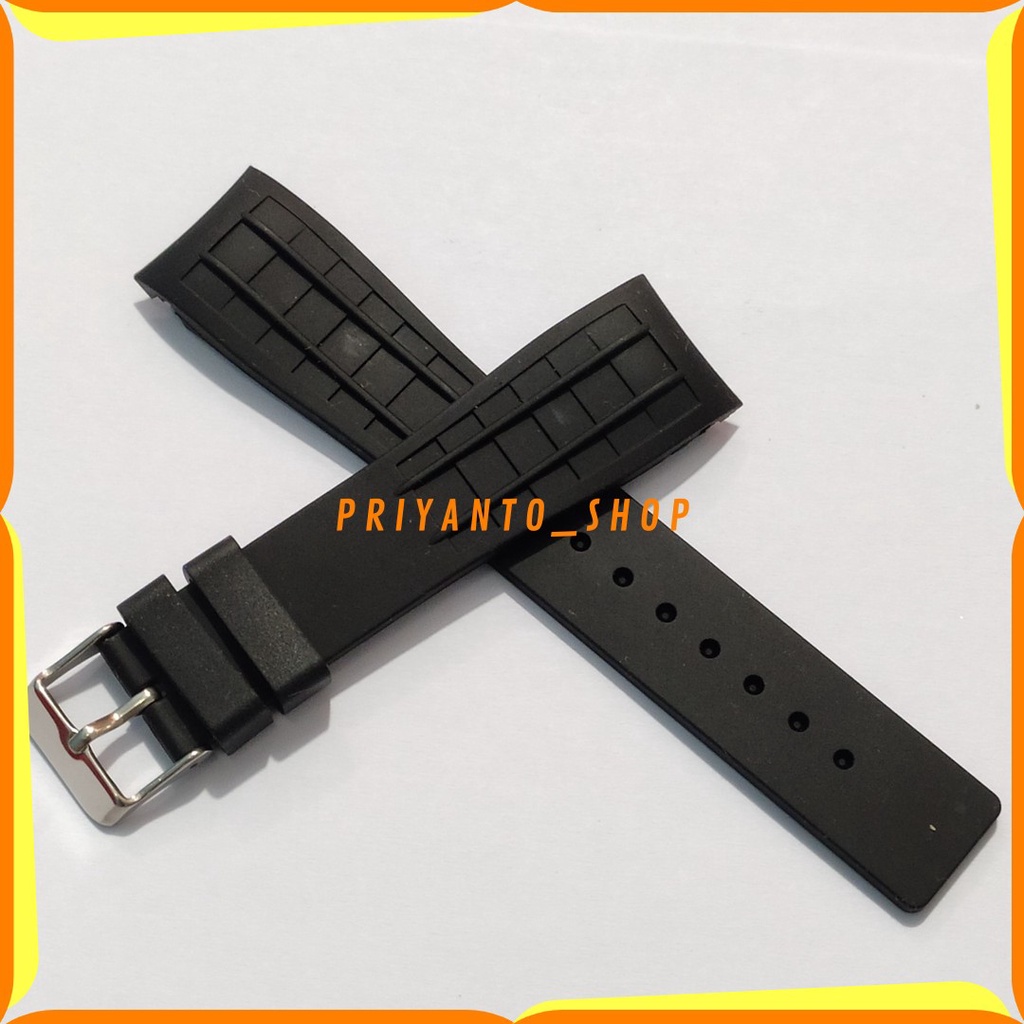 STRAP TALI JAM TANGAN CURVED RUBBER 22MM HITAM