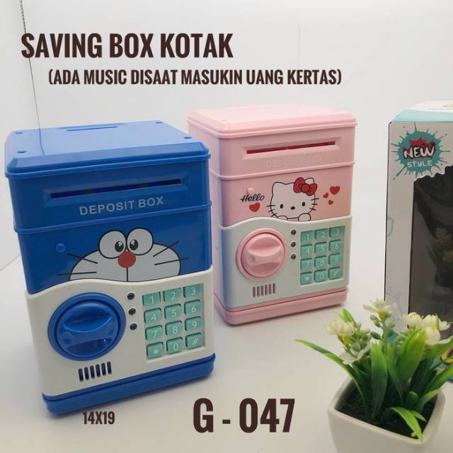 Celengan brankas karakter/ celengan doraemon/ saving box karakter/ souvenir/ kado/ celengan