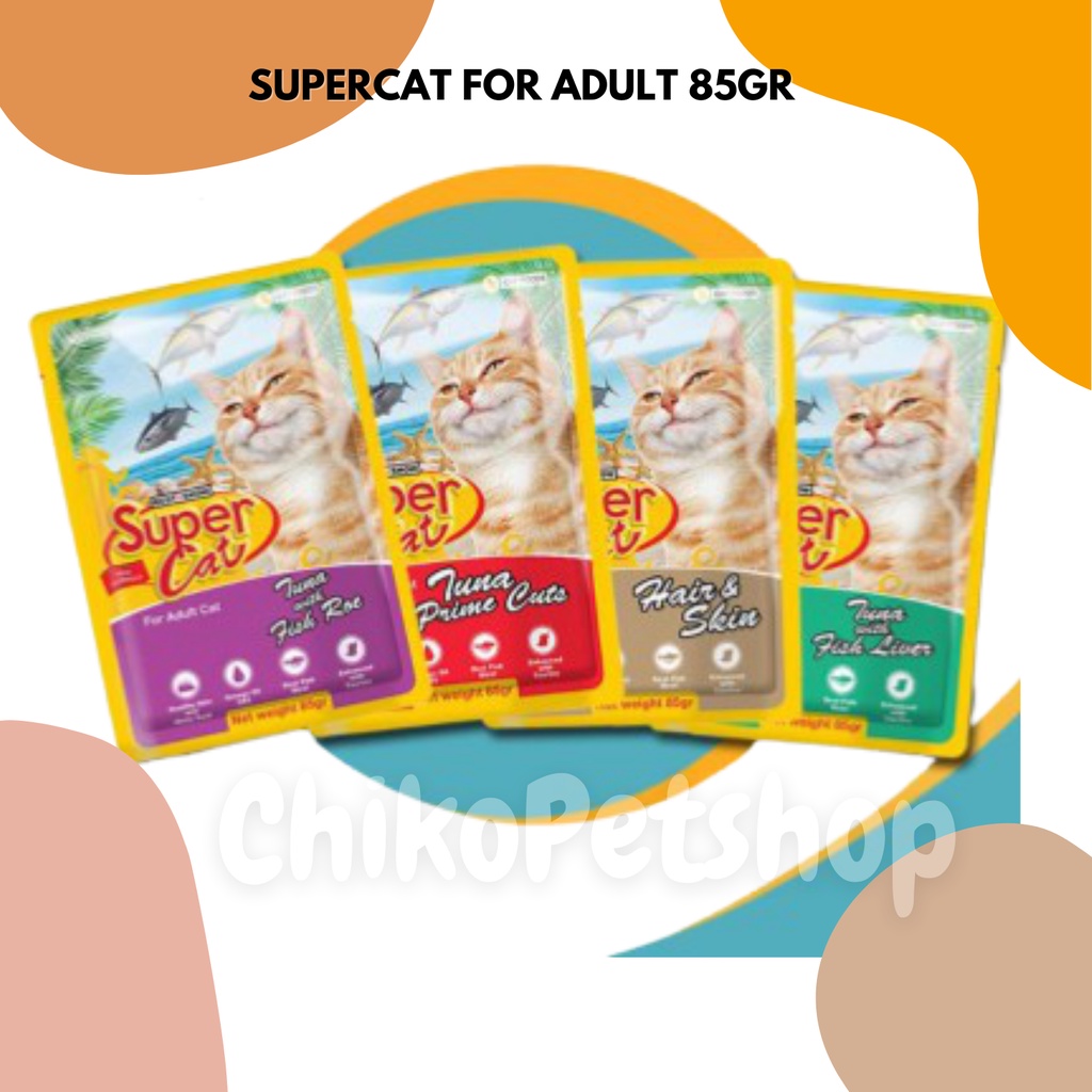 Super Cat Wet Food Pouch 85gr For Adult SUPERCAT