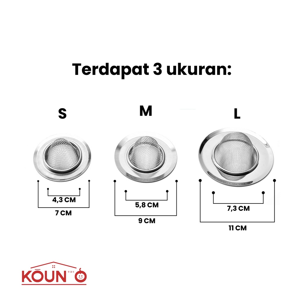 Saringan Wastafel Cuci Piring Stainless Jala Saringan Afur Bak Cuci Gelas Sink Strainer Filter Air