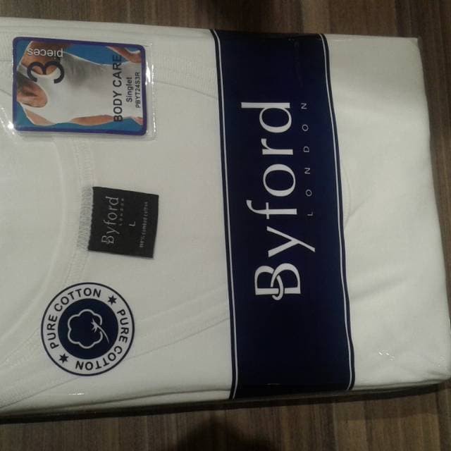Kaos Dalam Pria Byford Singlet isi 3 pcs anti melar kaos murah oblong - Putih M