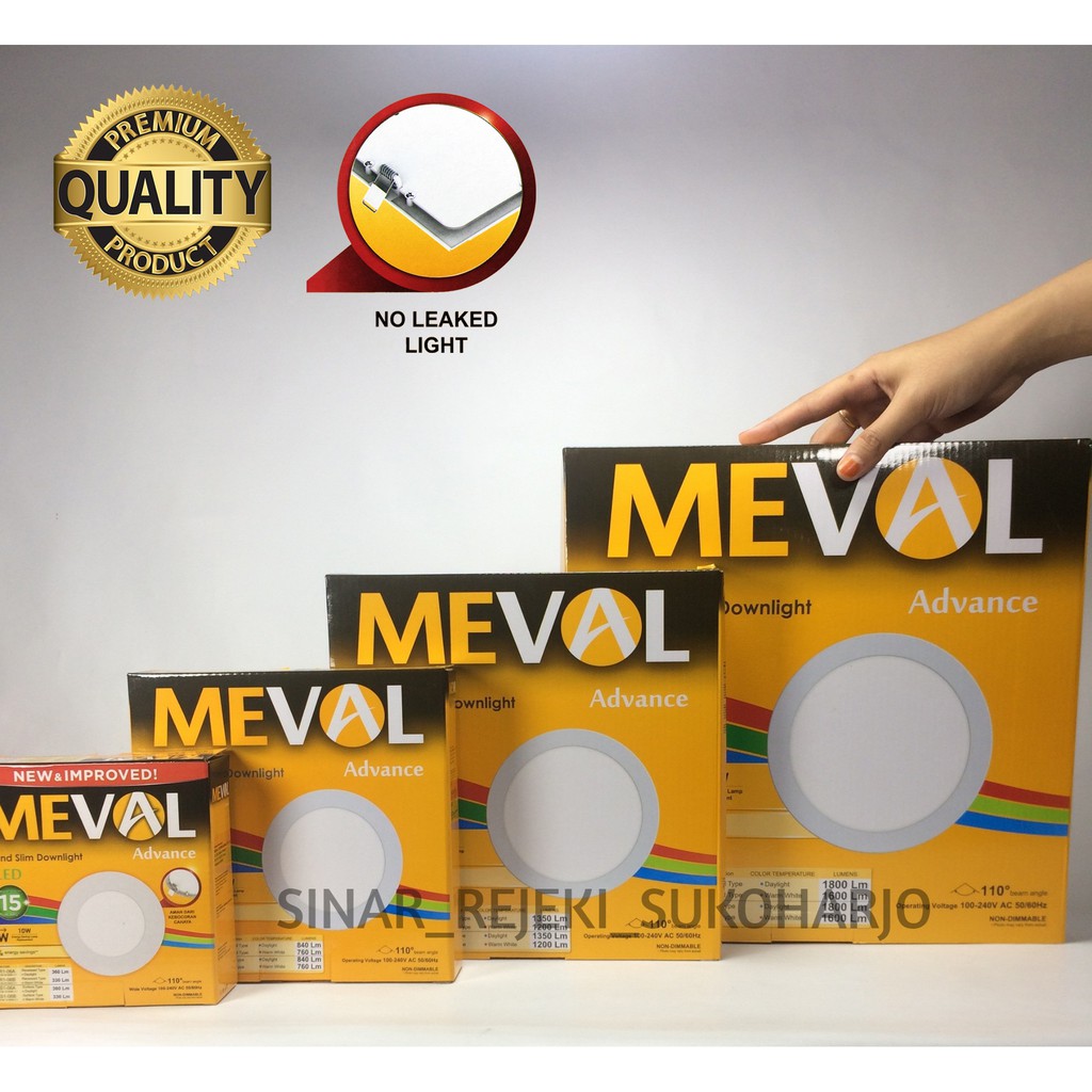 MEVAL 18W Advance Round / Bulat LED Slim Downlight OB / OUTBOW Putih