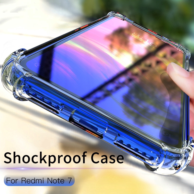 Soft Case Silikon TPU Bening Shockproof untuk Xiaomi Redmi Note 7 / Note 7 Pro