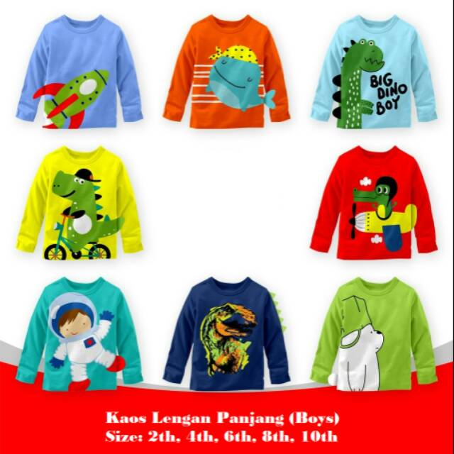 Kaos anak lengan panjang murah 3D Paddle Kids