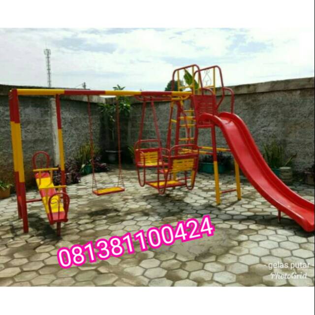 Perosotan ayunan jungkitan mainan anak 4 set taman bermain free ongkir jkt dn bekasi