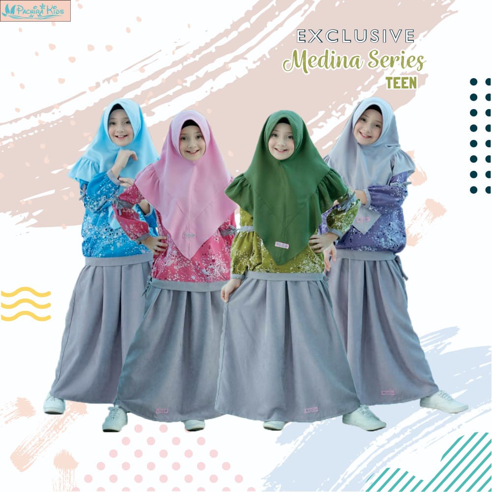 READY STOCK MEDINA by PACHIRA KIDS| GROSIR SETELAN ROK GAMIS ANAK REMAJA MURAH| GROSIR GAMIS ANAK