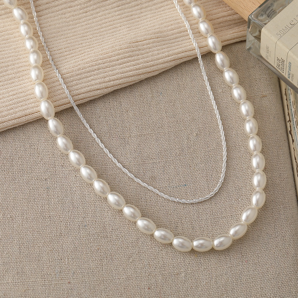 Pearl Shinning Necklace Elegant Simple Princess Chain Choker Women Jewelry Accessories