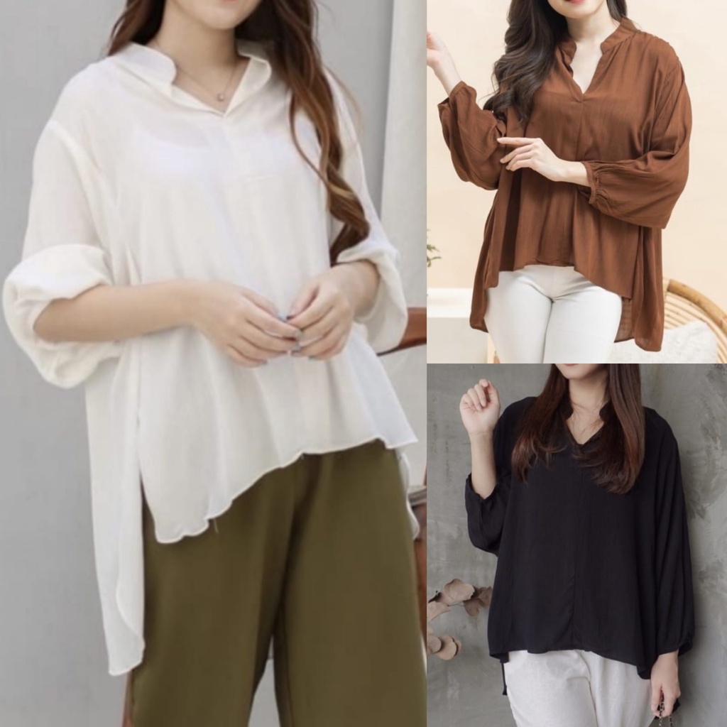 HOT ITEM!! BIANCA Crinkle BLOUSE CRINCLE ATASAN WANITA TERLARIS TUNIK KEKINIAN ATASAN MUSLIMAH