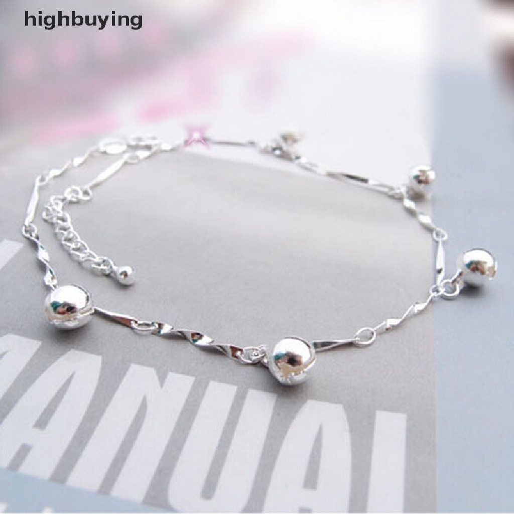 Hbid Gelang Kaki Lapis Silver 925 Dengan Lonceng Untuk Wanita