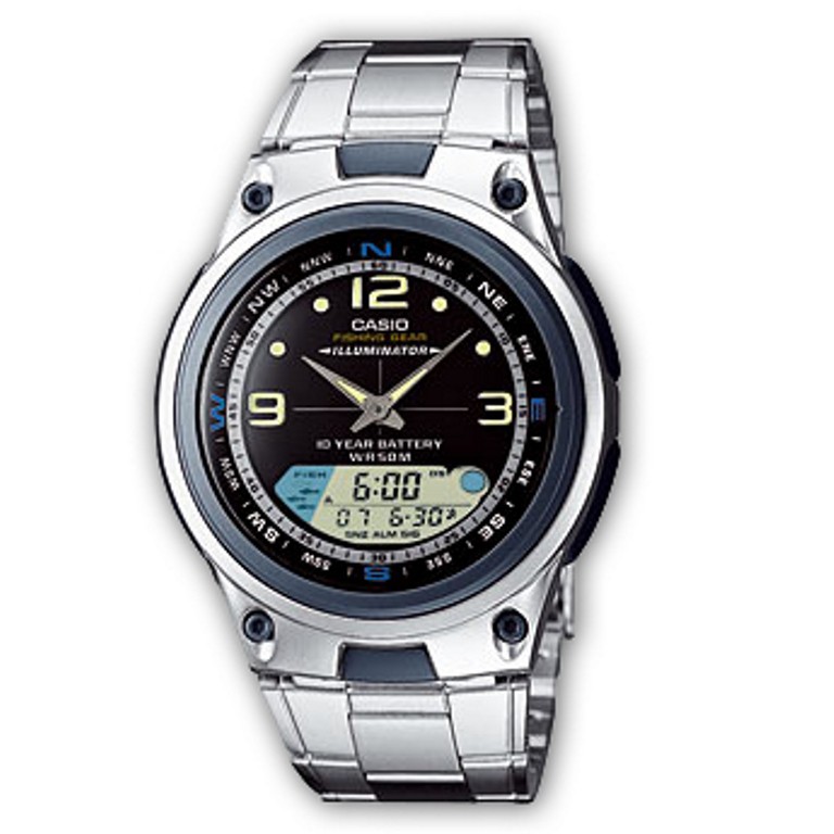 jam tangan pria CASIO tali stainless AW82D-1 hitam ori analog digital