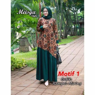  GAMIS  BATIK  TERBARU GAMIS  MEISYA STYLE BATIK  REMPEL MIRING 