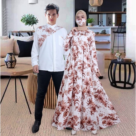 Gamis Couple Sarimbit Suami Istri Murah Pasangan Muslim Couple Baju Gamis Batik / cople baju lebaran
