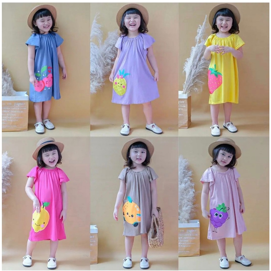 DRESS FRUIT BY SMILEE ANAK PEREMPUAN Motif BUAH-BUAHAN