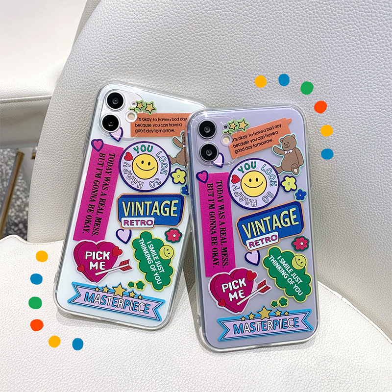 Soft Case TPU Transparan Motif Lucu Cover iphone 11 11pro 11promax X XR XS MAX 6 7 8 plus SE