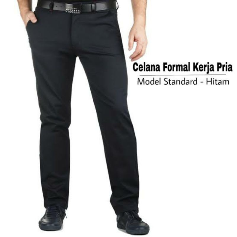 CELANA FORMAL KERJA / KAIN PRIA PANJANG HITAM PREMIUM MURAH