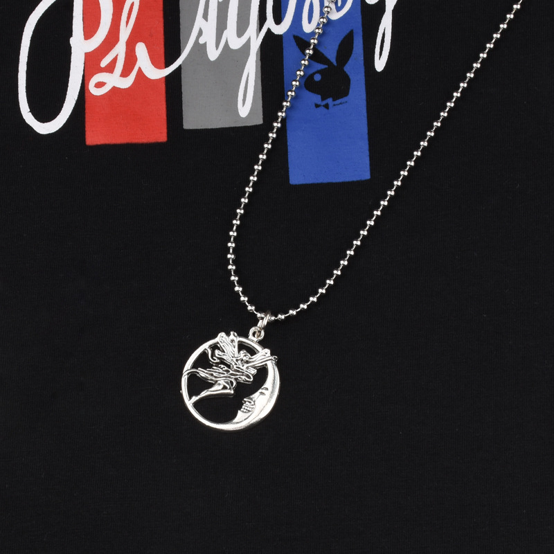 Kalung Liontin Gaya Hip Hop Warna Silver Untuk Unisex