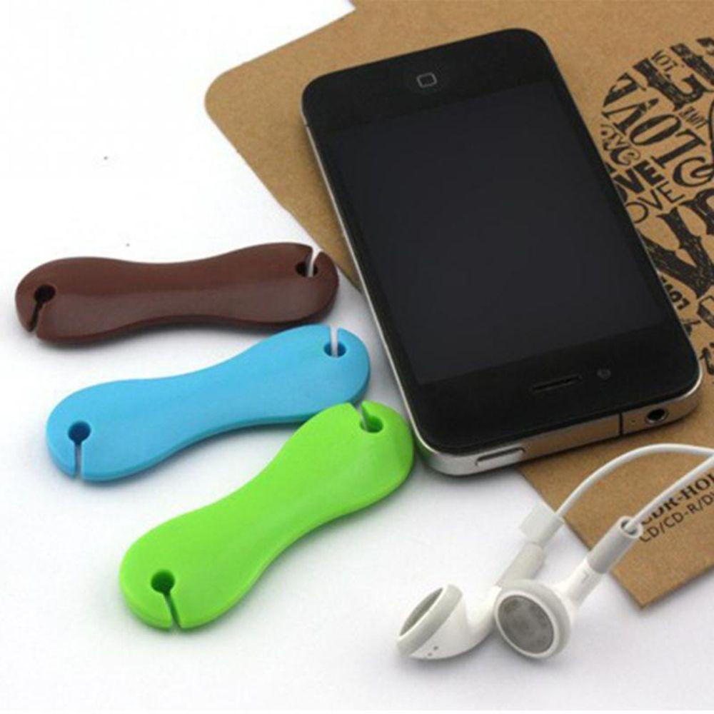 Nanas 2/5Pcs Warna Acak Kabel Winder Merapikan Fixer Jalur Data Headphone Earphone Organizer