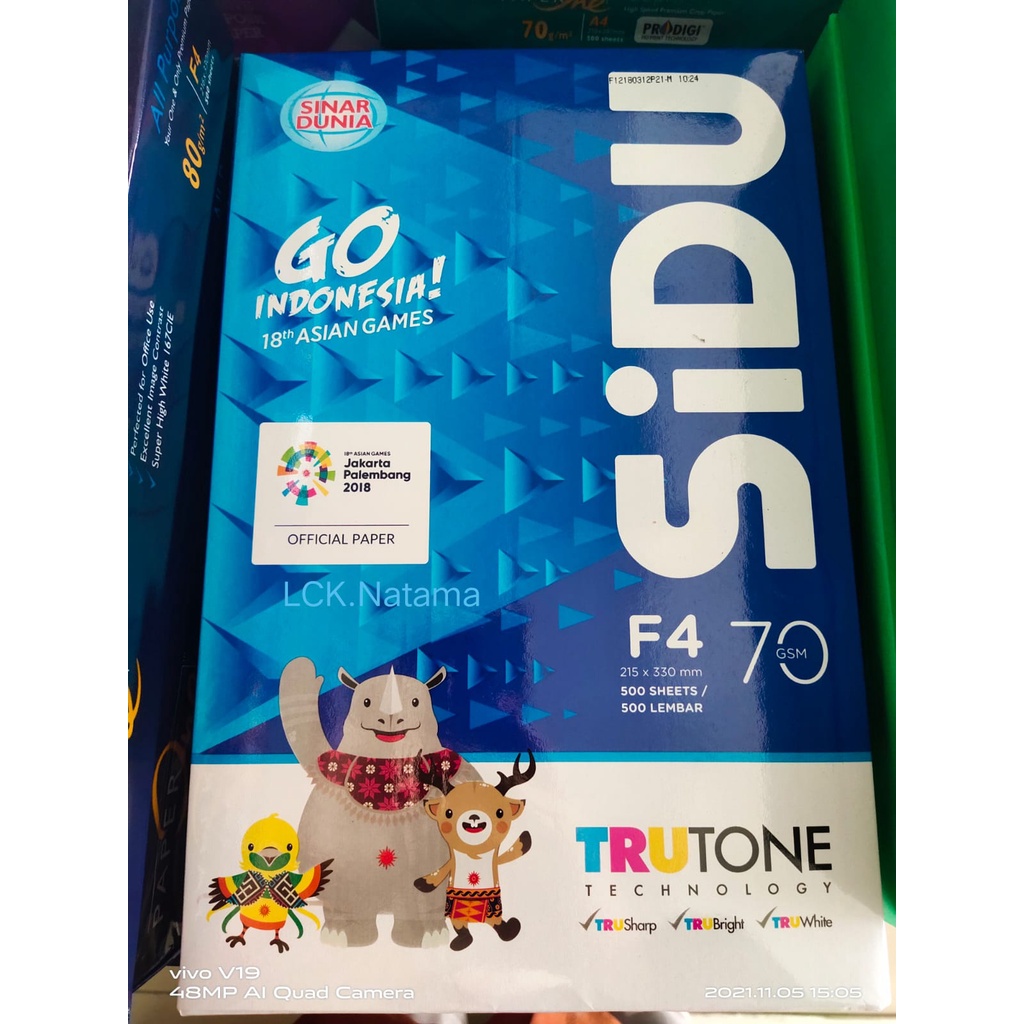 

Sinar Dunia kertas HVS F4 70 gsm - kertas hvs sidu 1 rim