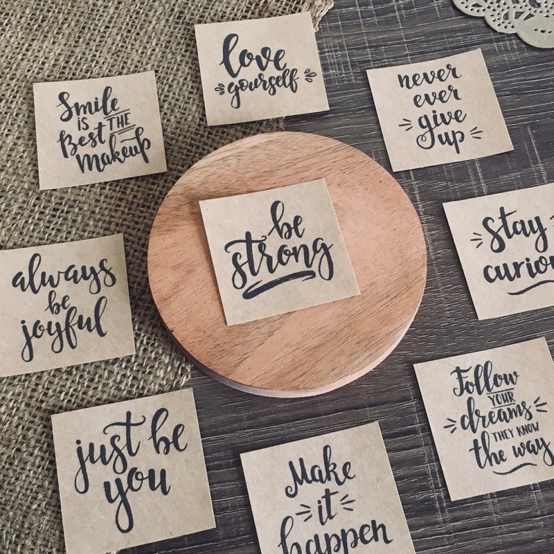 

Positive Words Kraft Deco Sticker Scrapbook Journal Stiker by Postale