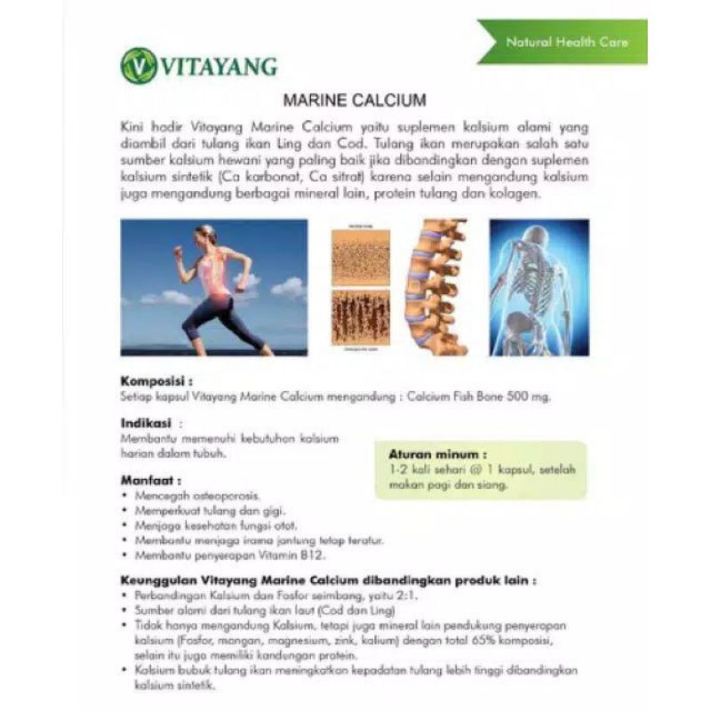 Vitayang Marine Calcium Vitamin Tulang Suplemen Tulang Original KK Indonesia