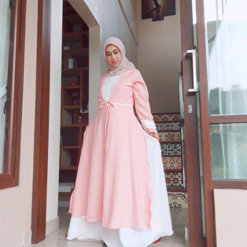 GHANIA DRESS - GAMIS KOMBINASI 2 WARNA