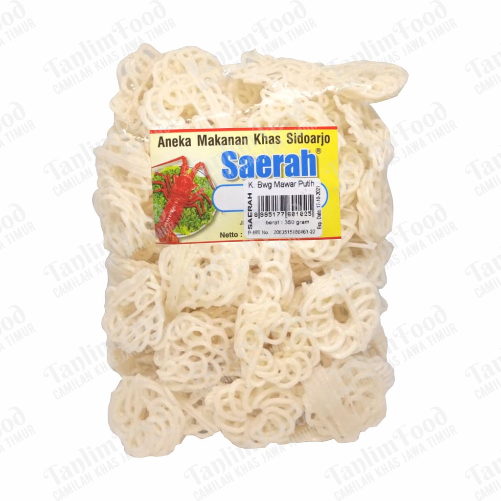 Krupuk Kerupuk Bawang Putih Mawar/Keriting Mentah Saerah ASLI Sidoarjo (350gr)