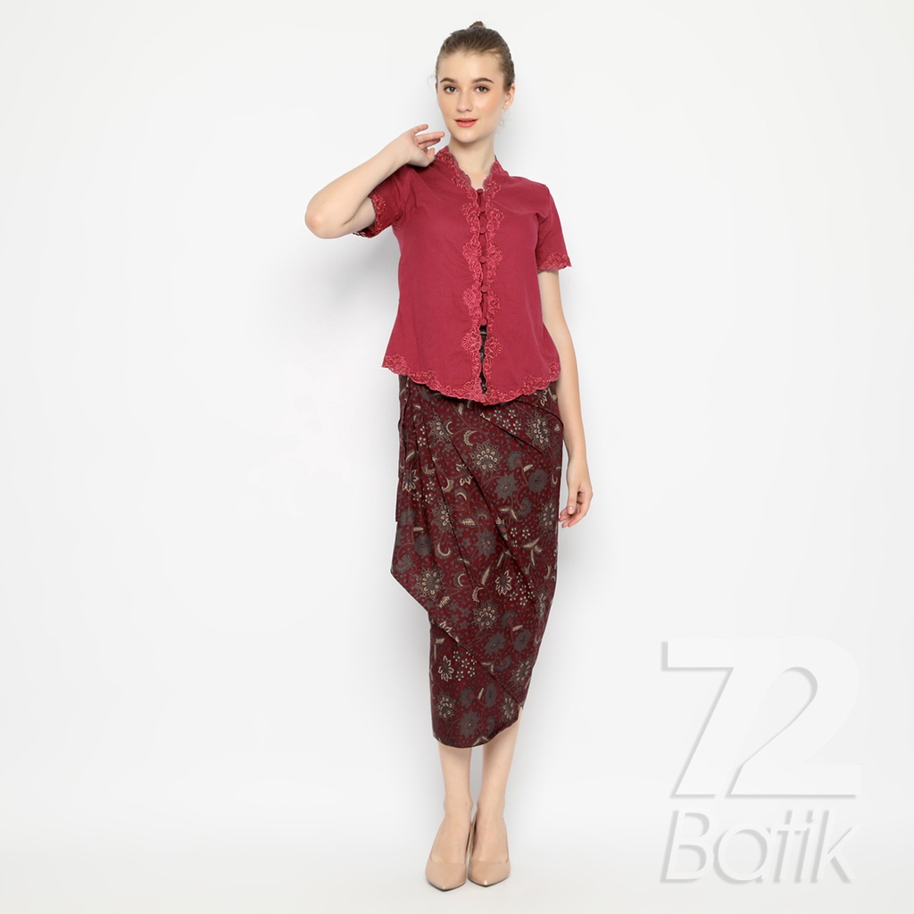 ROK BATIK SPAN Skirt Lilit Kebaya Instan Modern Wanita Motif Kembang Merah 722992 Cap 72 - Rok Batik Lilit Bawahan Skirt Kamen Kebaya Songket Batik Panjang Plisket Span Instan Jadi Bali Lembaran Premium Modern Untuk Wanita Kondangan