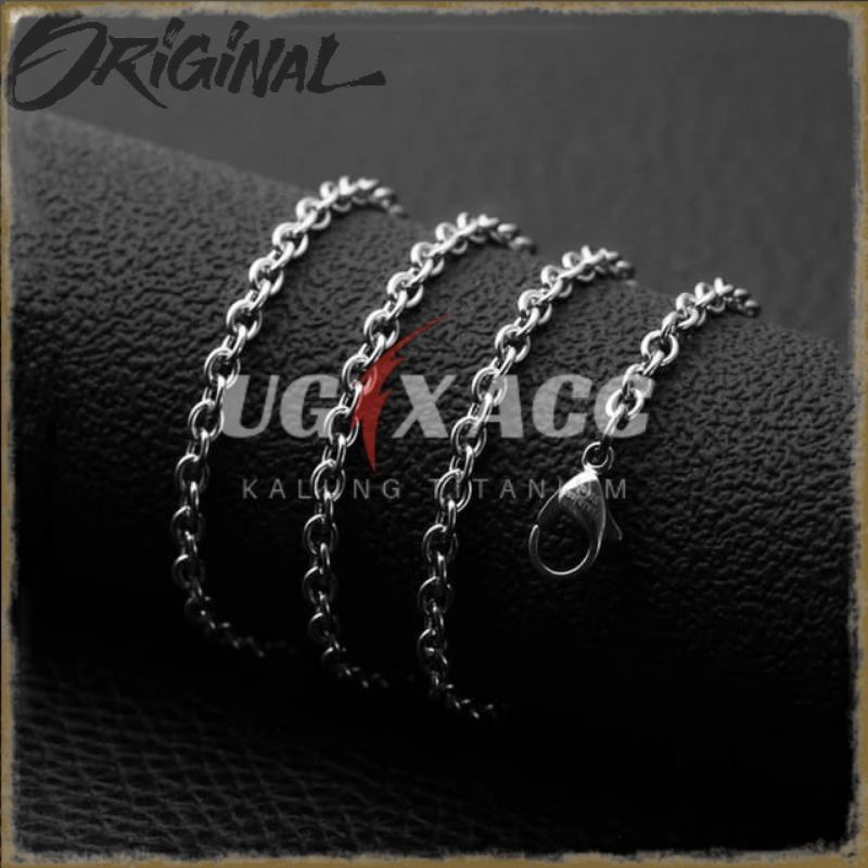 Kalung Silver Pria Titanium Wanita Anti Karat  Perak Model Nori tebal Kalung Monel Anti Karat Pria W