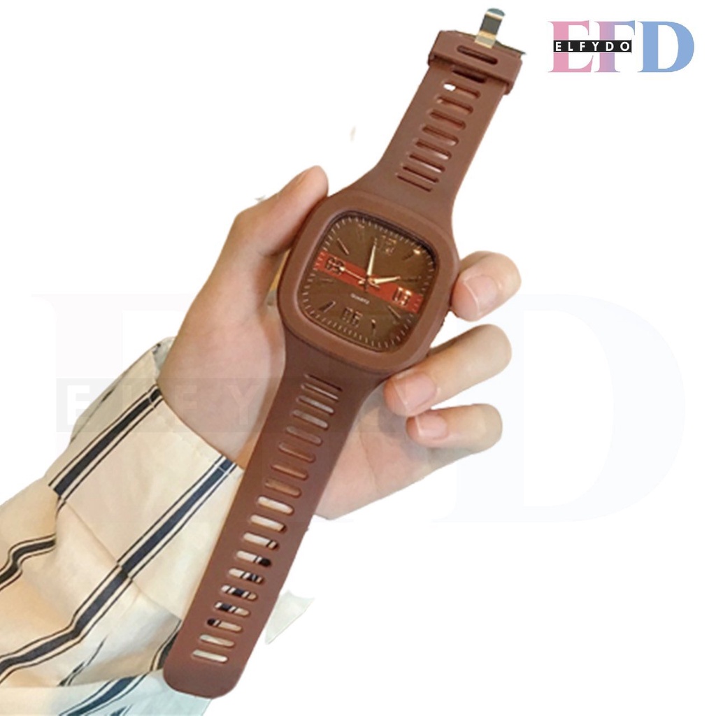 ELFYDO J194 Jam Tangan Analog Rubber Strap Fashion Sport