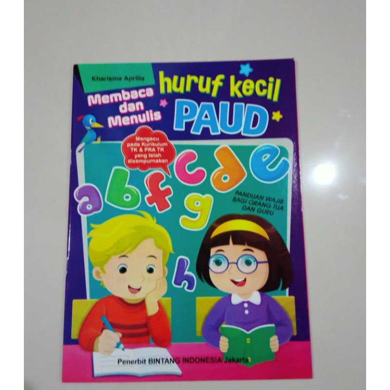 buku anak, buku membaca dan menulis huruf kecil paud (29×21cm)