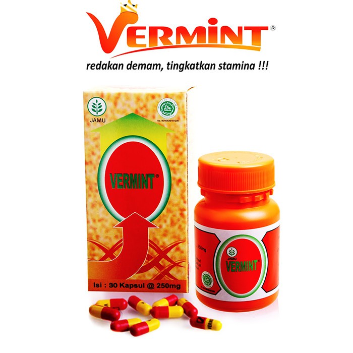 vermint 60 capsul /menurukan demam/ obat cacing/obat typus