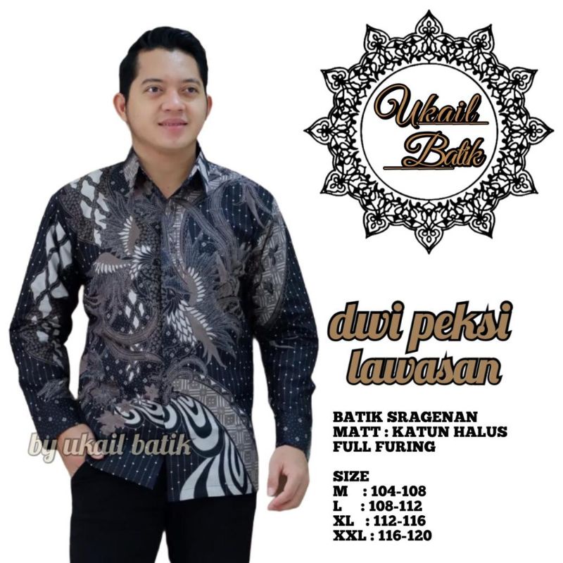 Kemeja Batik Pria Lengan Panjang Lapis Furing Bahan Katun Halus Premium