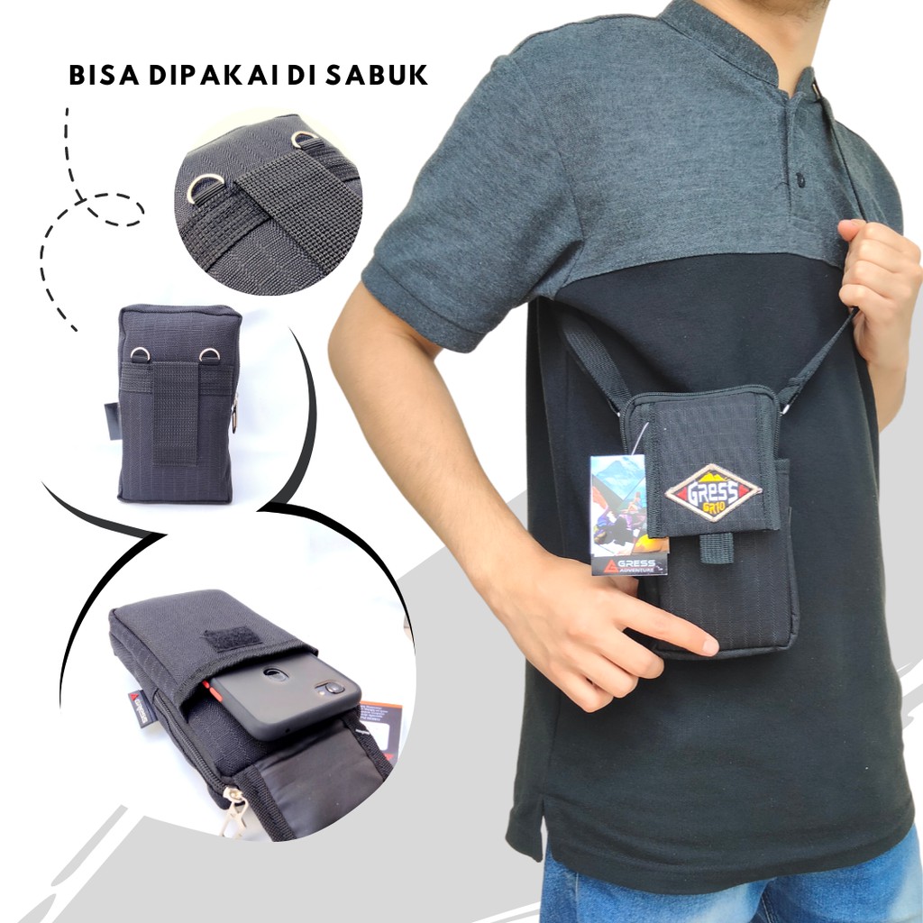 Tas Mini Hp Tas Selempang Pria Gress Slempang Distro Waterproof Anti Air Original Ori Murah Premium