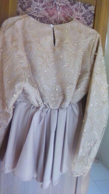 Wou Batik Couple Selendang Mutiara Sania Ruffle - Adila Couple Brokat Modern Batik Modern - Bs066