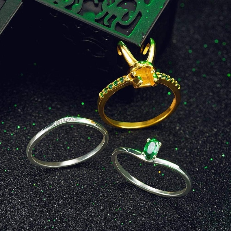 Trendi Loki Pria Cincin 3 Pcs/set Film Karakter Cosplay Cakar Helm Zirkon Bertatahkan Aksesoris Pesta Perhiasan Grosir