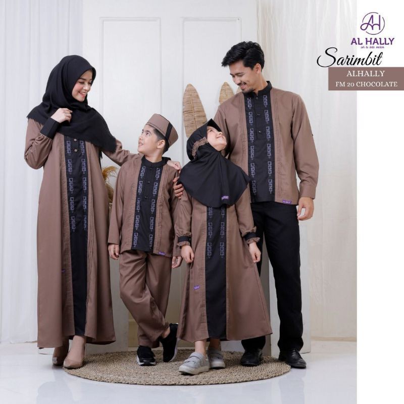 (COD) Terbaru pasangan Couple Sarimbit AL HALLY FM 20 Chocolate ll gamis koko couple ORI - AL HALLY