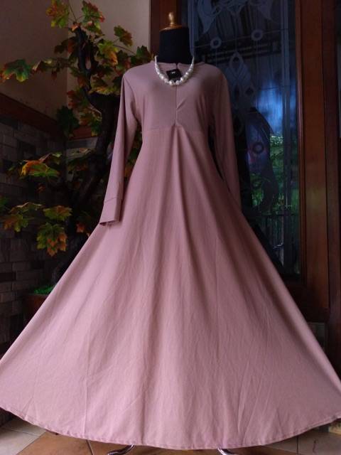 GAMIS SYARI ANNAJAH CAPUCCINO 900GR 110 140 ALLSIZE GAMIS SYARI BUSUI CADAR CREPE HQ POLOS MURAH I.