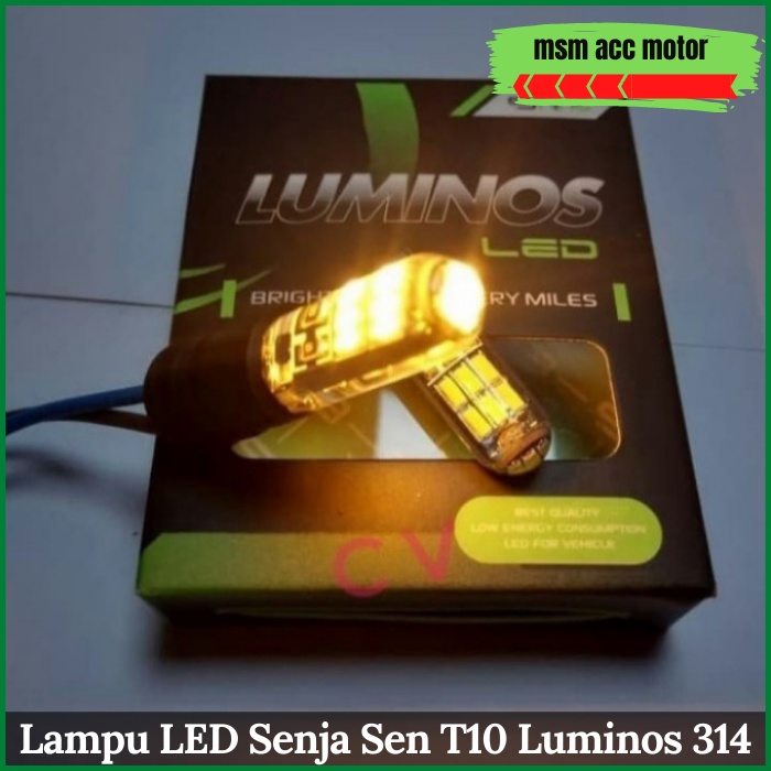 Lampu LED Senja Sen T10 Luminos 3014 Untuk Semua Motor