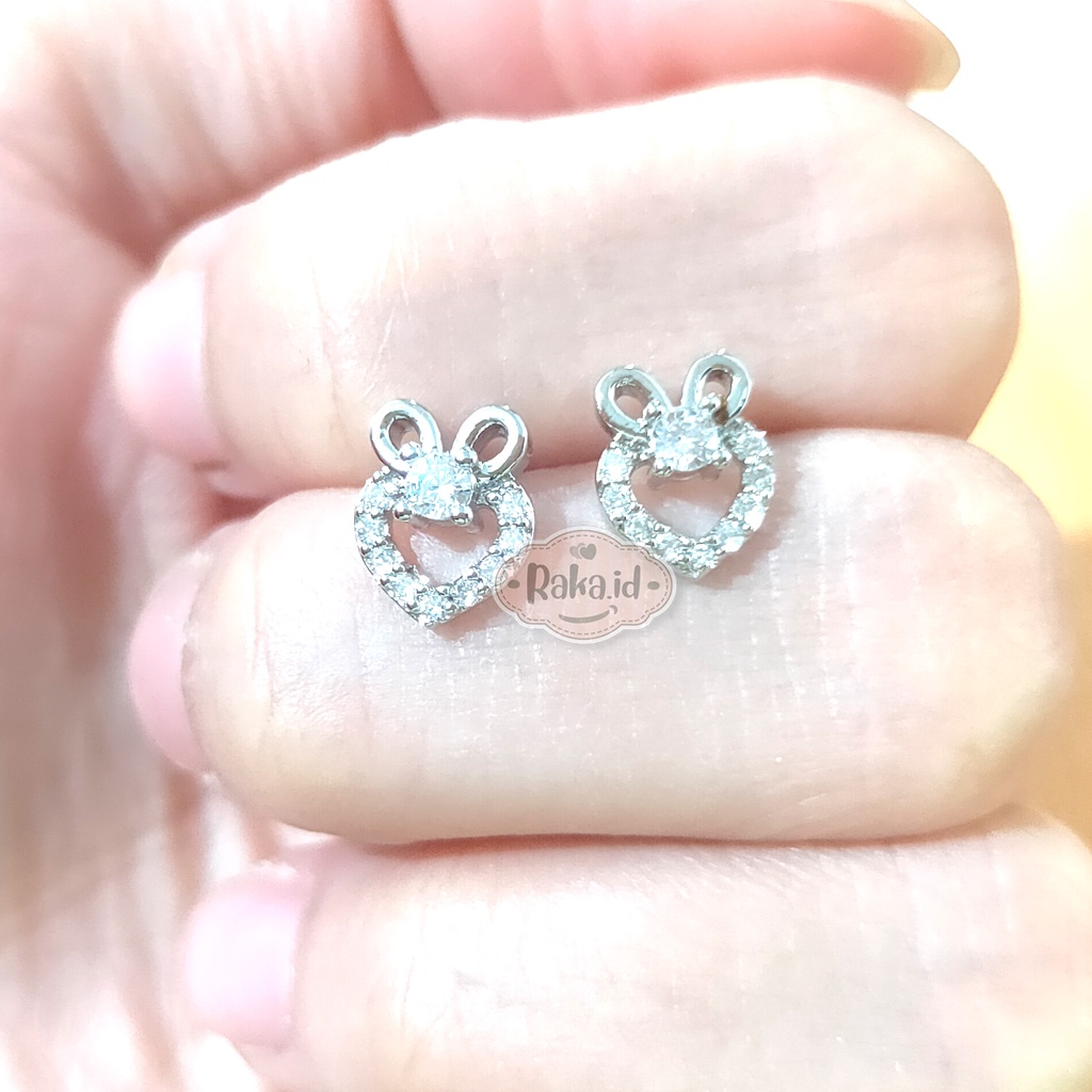 Anting Wanita Anting Tusuk / Stud Motif Love Ring Pita Perhiasan Aksesoris Wanita 1076